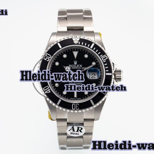 Submariner 16610 LN Black Bezel 904L Steel Rehaut SS ARF 1:1 Best Edition on SS Bracelet SH3135