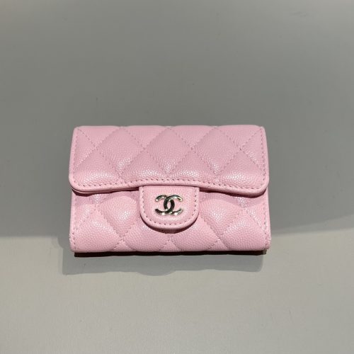 New Cardholder pink small caviar light gold hardware 187 king