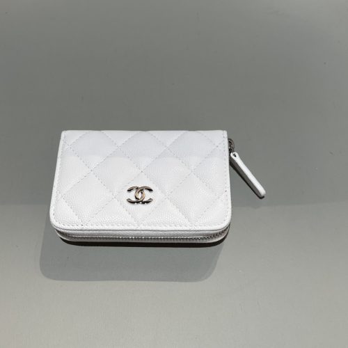 New zippy Cardholder pearl white small caviar silver hardware 187 king