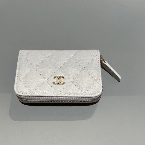 New zippy Cardholder grey/white small caviar light gold hardware 187 king