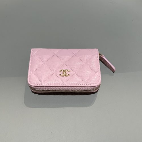 New zippy Cardholder pink small caviar light gold hardware 187 king